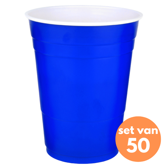 American Red Cups blauw: 50 stuks (475ml.)