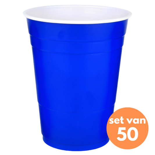 American Red Cups blauw: 50 stuks (475ml.)