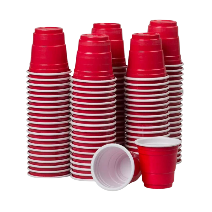Mini Red Shot Cups - 50 st.
